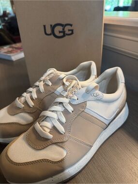 UGG Women’s Retrainer Sneakers, like new, 9, Beige and White Athletic Sneakers
